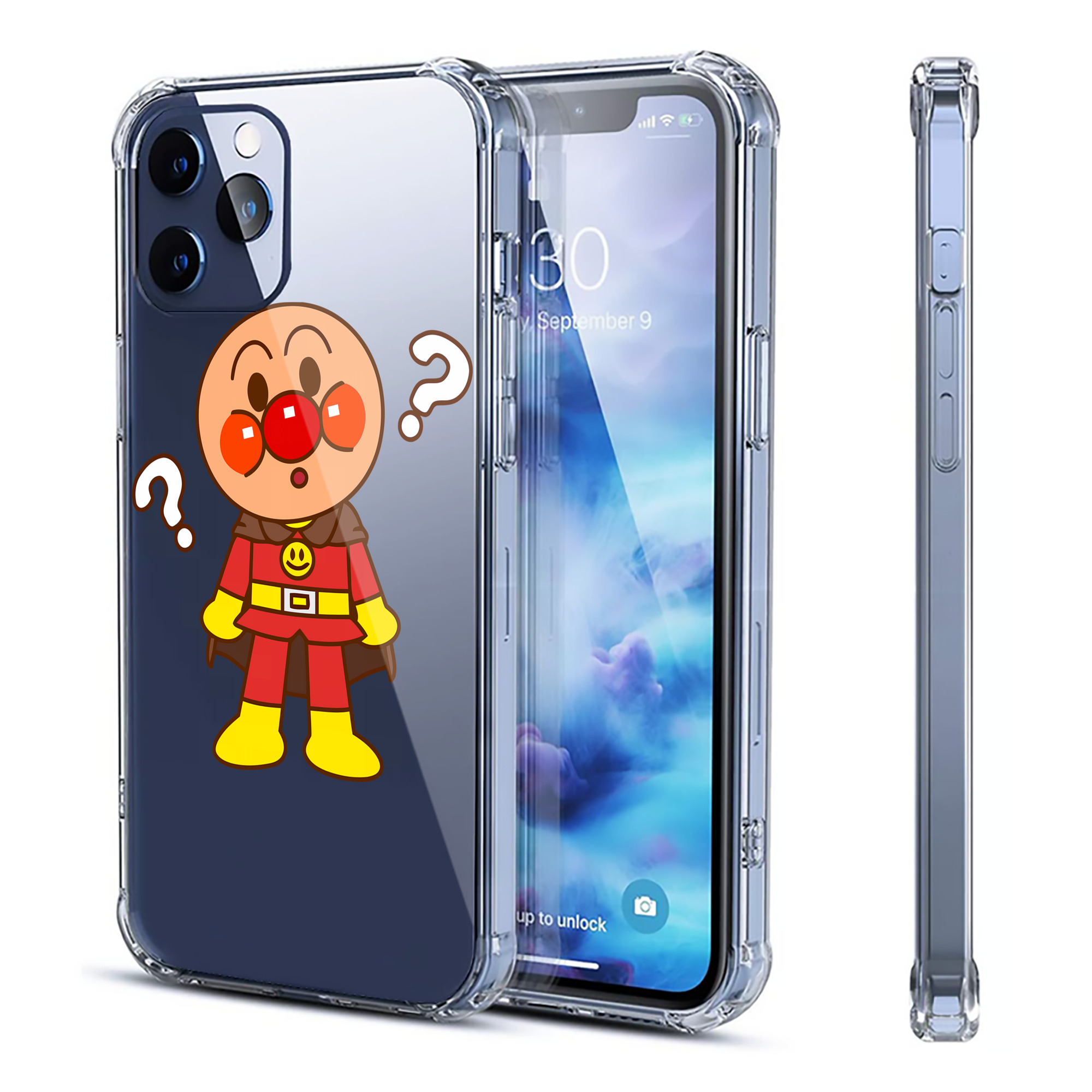 （画像用） アンパンマン Anpanman 【iPhone 12シリーズ対応】透明スマホケース（クリアソフトケース）